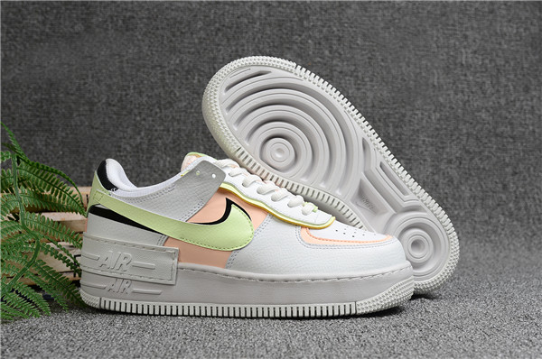 Women's Air Force 1 Low Top White/Yellow/Green Shoes 041 Women's Air Force 1 Low Top White/Yellow/Green Shoes 041